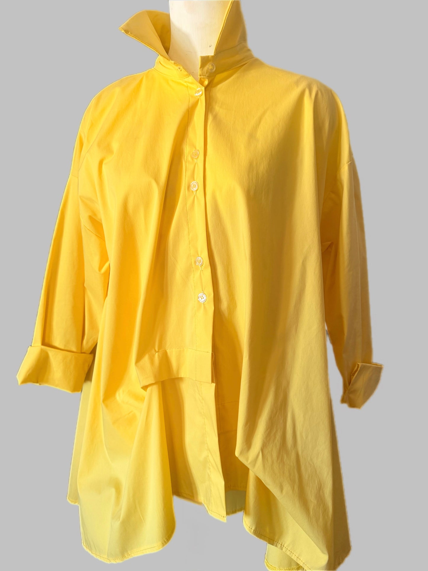 Camicia Over Gialla 100% Cotone