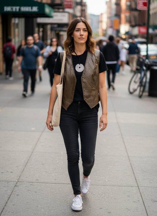 Gilet bottoni in Ecopelle