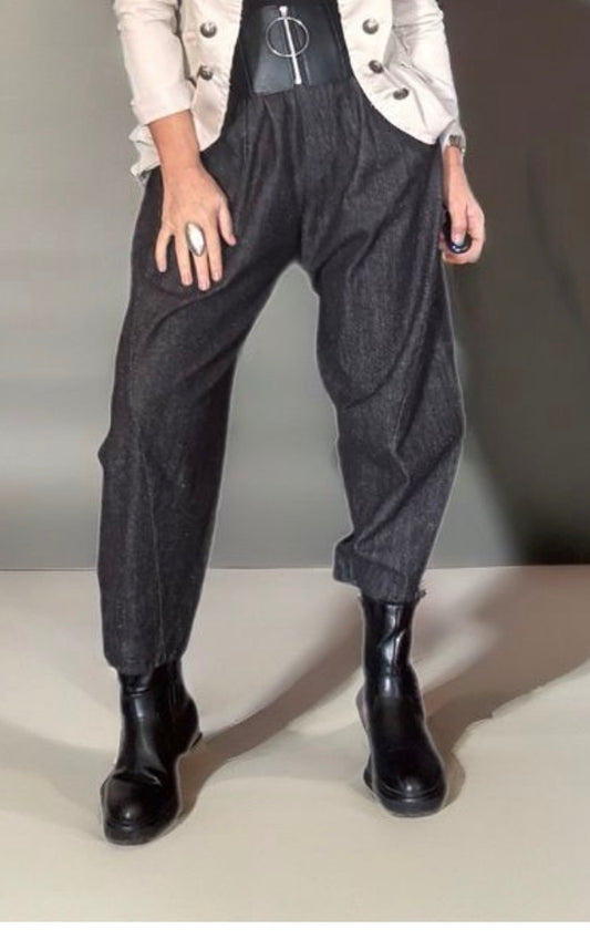 Pantalone Carrot Nero con Coulisse