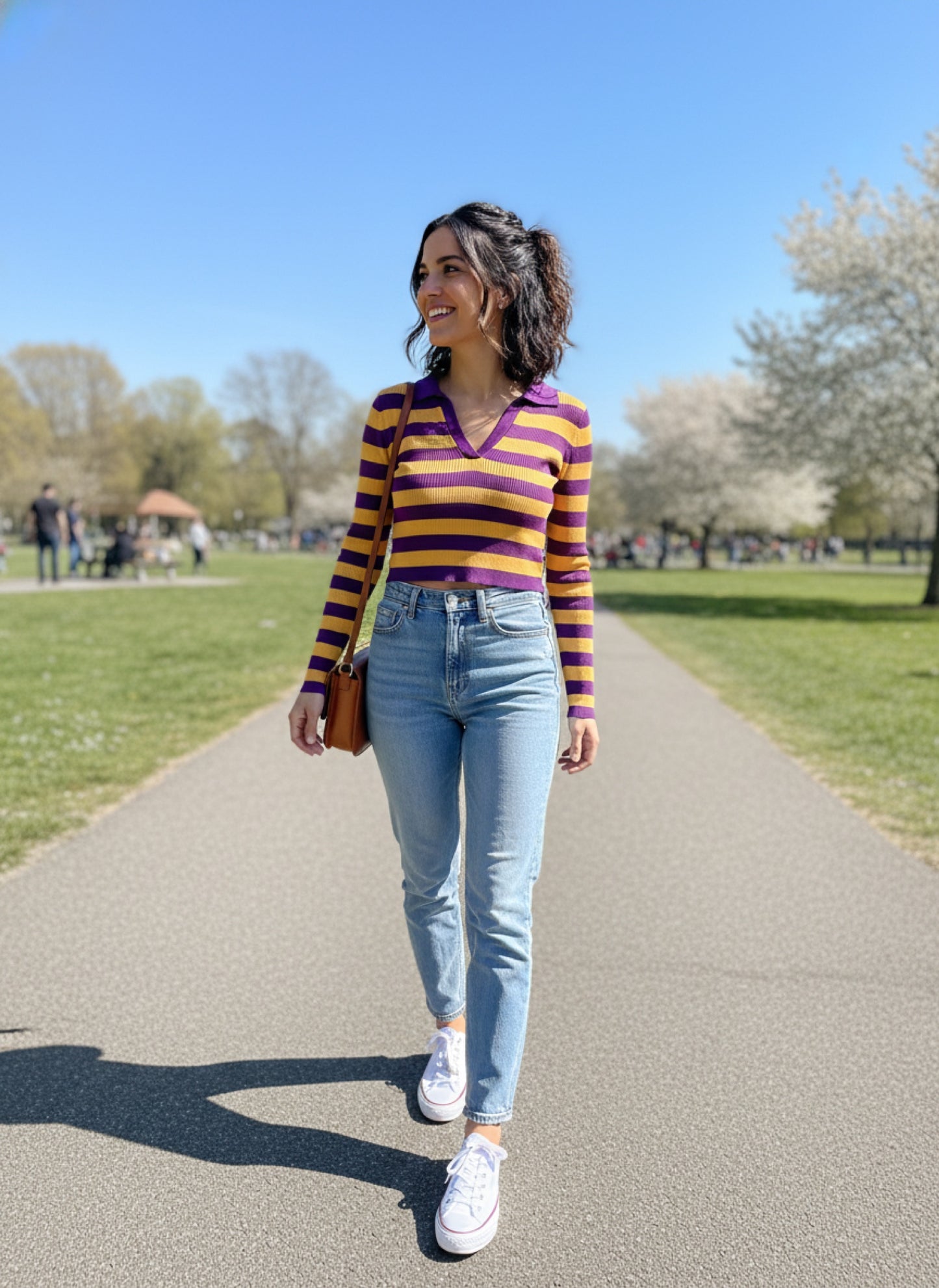 Polo Crop Righe Bicolor - Versatile e di Carattere