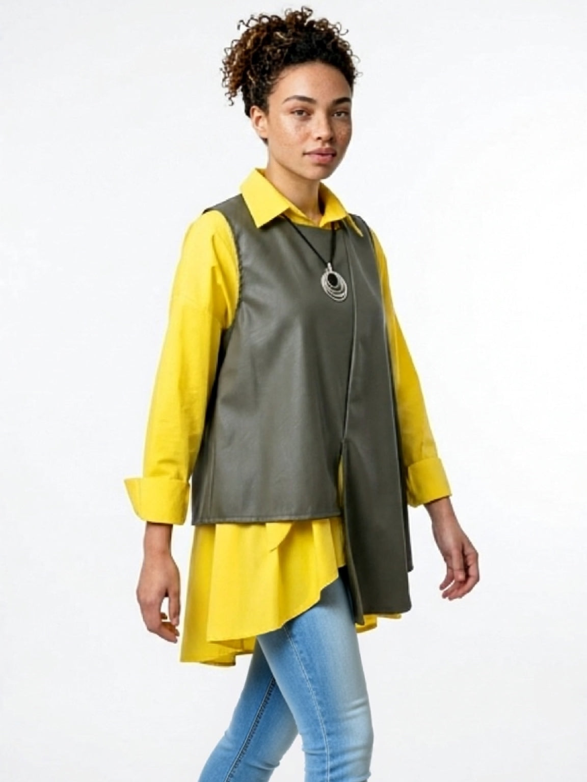 Camicia Over Gialla 100% Cotone